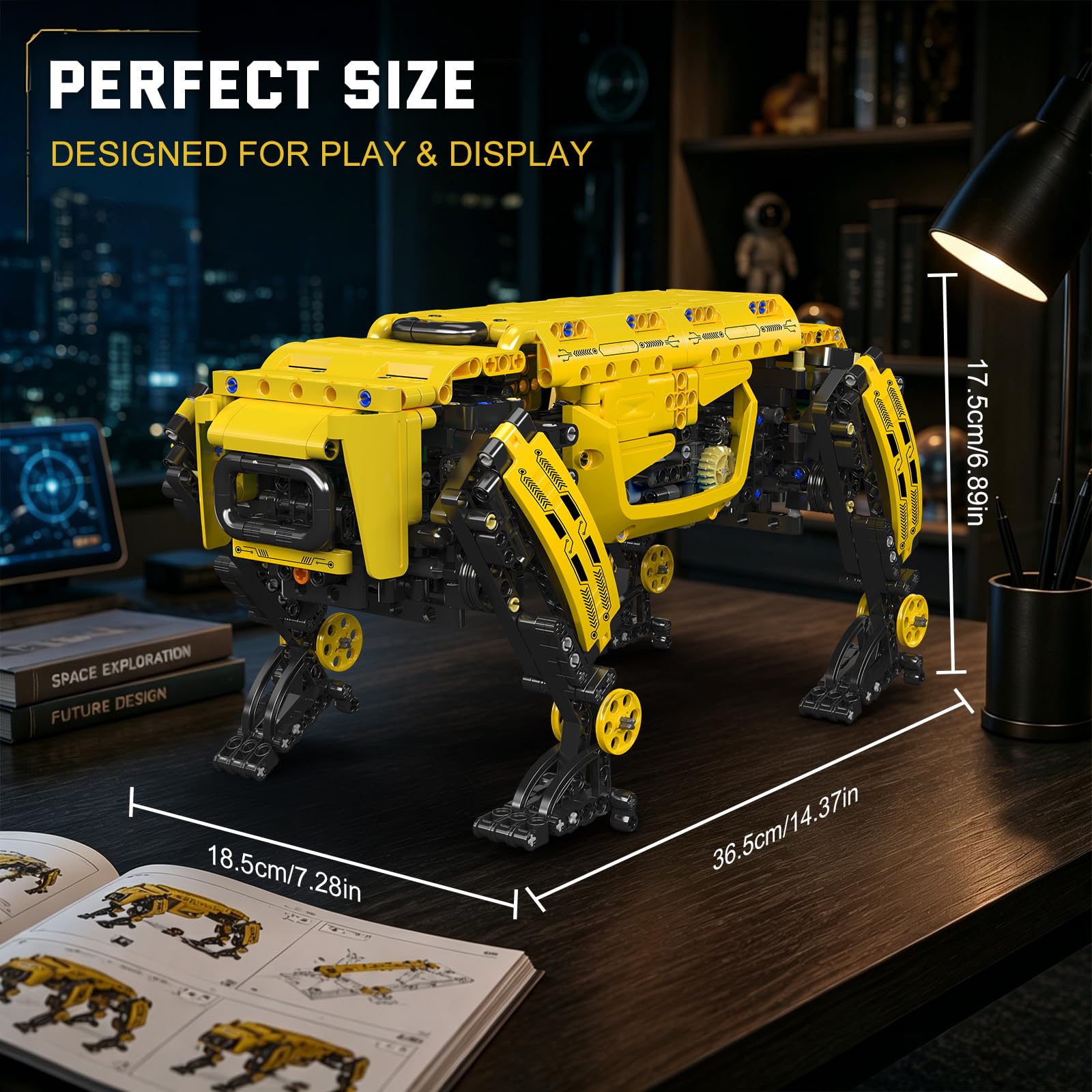 Mould King Technik Mechanischer Hund Bausteine Modell, 1170 Teile Ferngesteuerte Roboter Hundespielzeug Bausatz, Klemmbausteine Bauset als Spielzeug/Geschenk