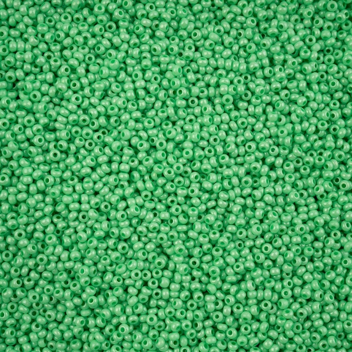 John Bead Czech Glass Seed Beads 11/0 (23g) Bright Mint Green Chalk Sfinx Terra Dyed Bead for Jewelry Bracelet Necklaces DIY Art Craft Making