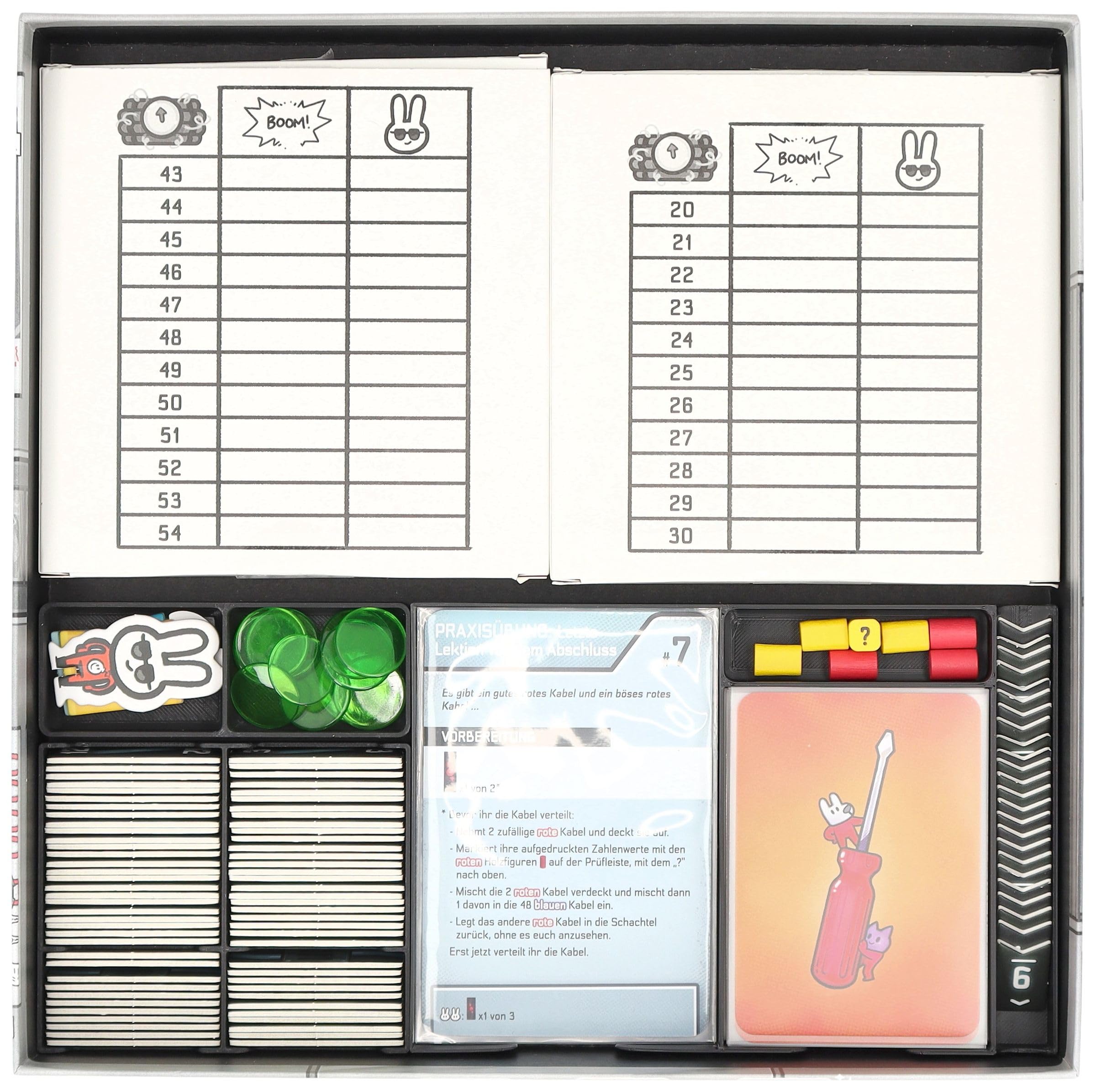 Feldherr Organizer compatibile con Bomb Busters – Insert + aiuto per gioco di base – Supporto intelligente per cavi con meccanismo di ribaltamento – Insert scatola a sorpresa – Tokentrays