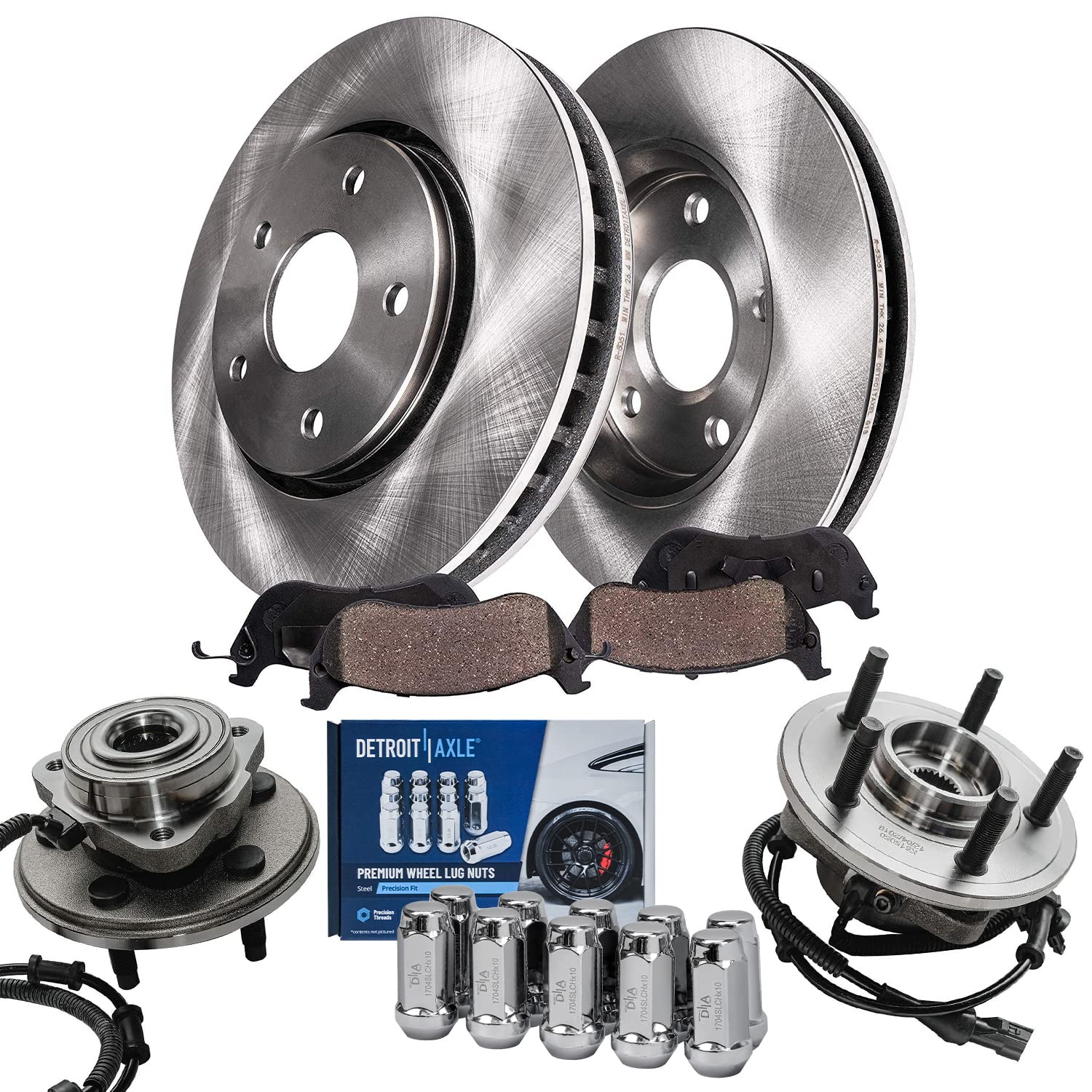 Detroit Axle - Front Wheel Bearing Hubs Kit for 02-05 Ford Explorer