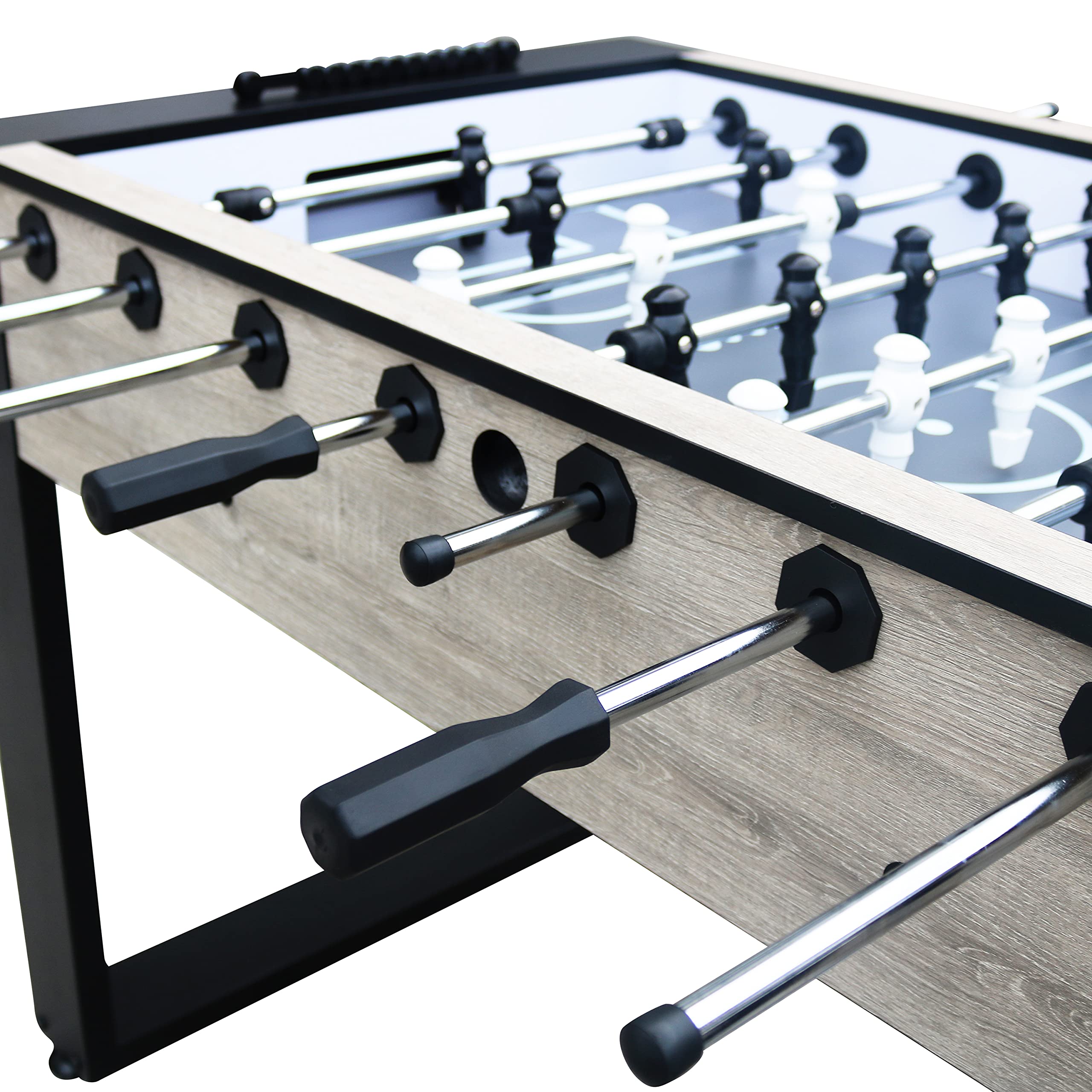 Cougar Panna Pro Futbolín / futbolín Roble con aspecto madera | Futbolín ajustable incl. 4 pelotas y contador de puntos | Futbolín de interior para niños y adultos | Dimensiones : 140x77x88 cm