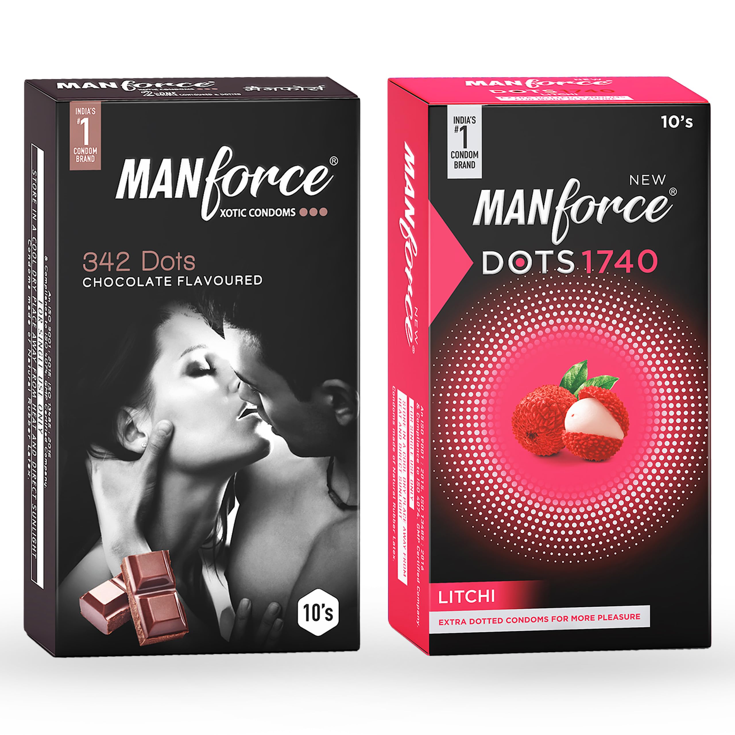 Manforce Combo - Xotic Chocolate & Litchi Flavoured | 20 pcs |Extra Dotted, Contoured, & Lubricated Latex Condoms-image-17