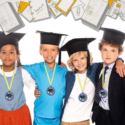 Miniatura 5 de Tigeen Medalla de graduación de jardín de infantes para niños, medalla de graduación de goma con cinta para el cuello, medallas de graduación