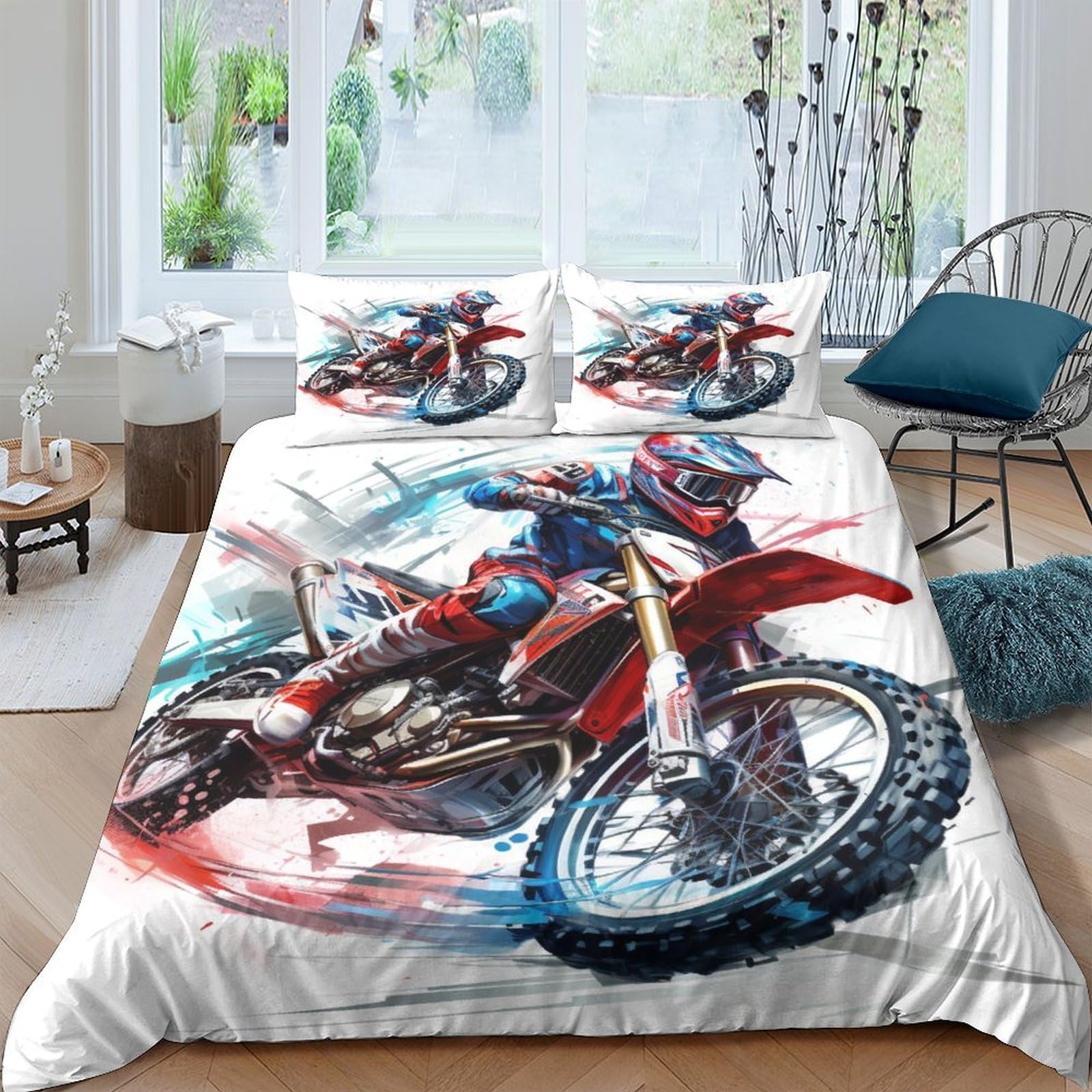 Motos Off-Road parure de lit microfibre respirante contre la transpiration nocturne 200x200