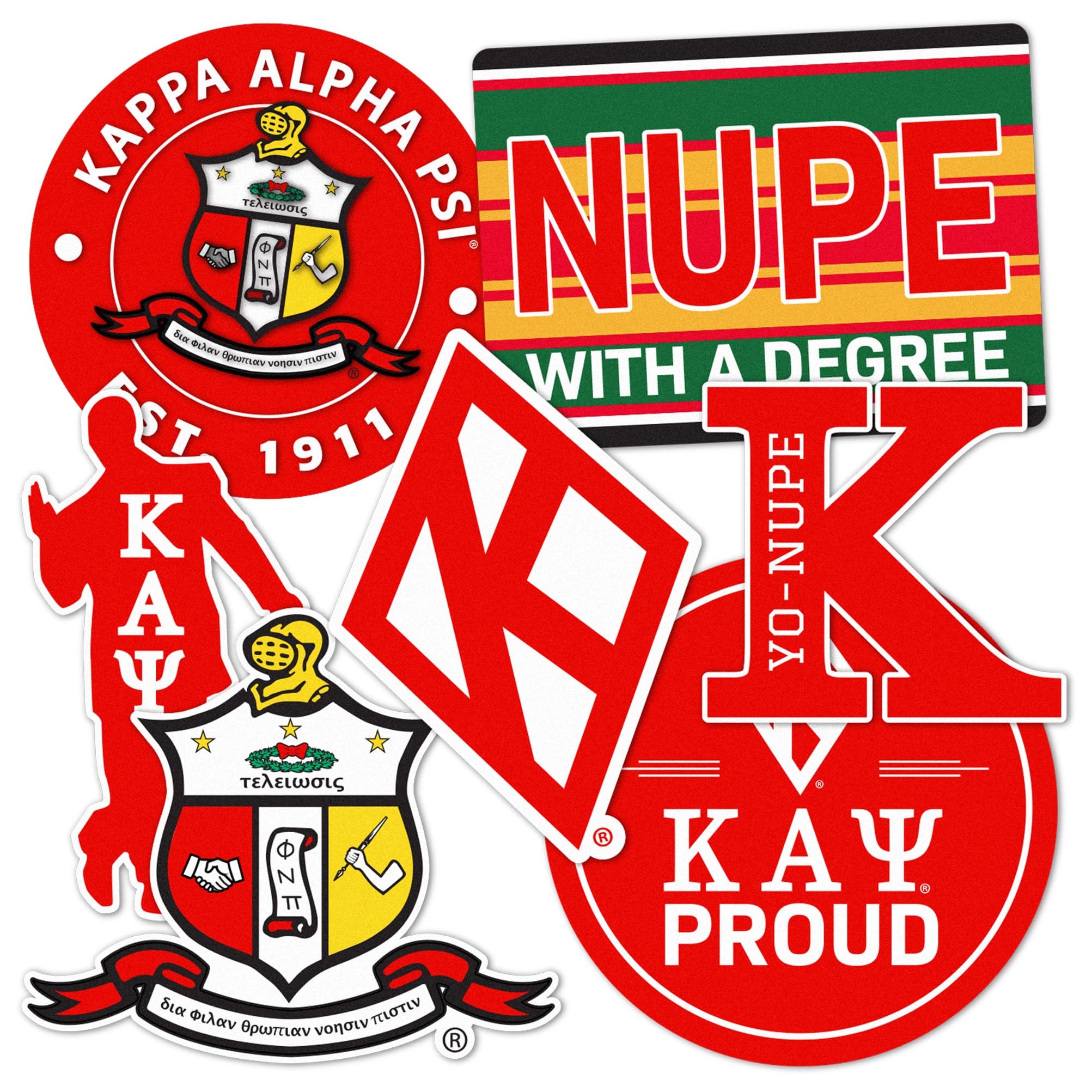 Desert Cactus Kappa Alpha Psi Stickers KAP Yo Nupe Divine 9 Sheet Multiple Size Sticker Decal Laptop Water Bottle Car (T2-11)