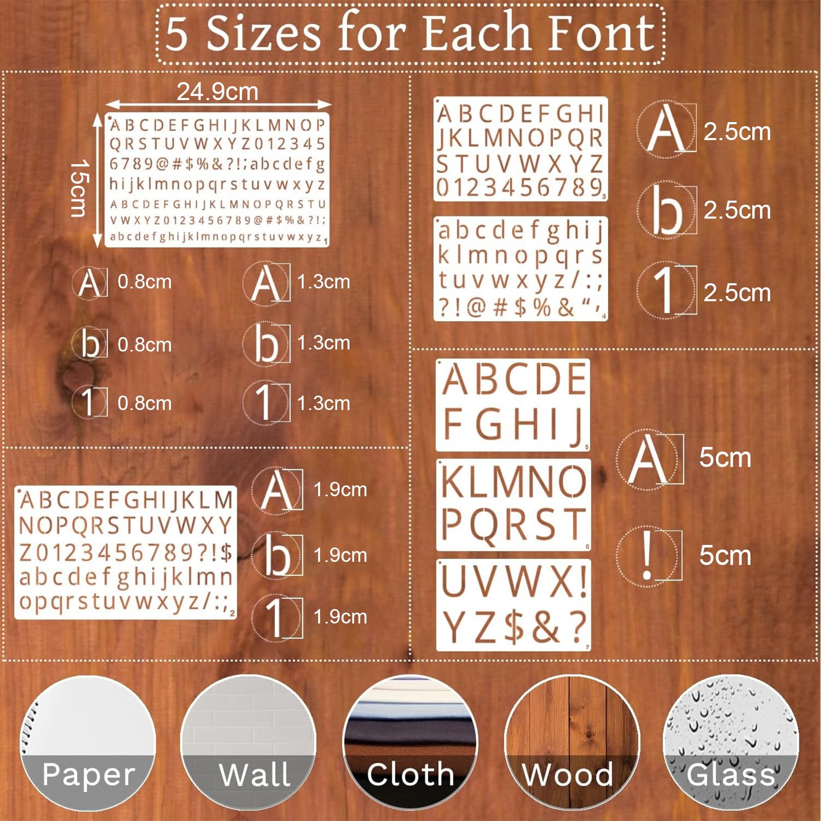 35 Pezzi Piccoli Numeri e Lettere Stencil in Plastica per Progetti Fai da Te, Stencil Lettere, Stencil Lettere (9,8 x 5,9 pollici)