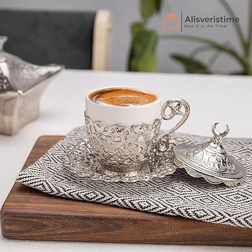 Miniatura 2 de Alisveristime Juego de 27 platillos de café turco griego árabe (Gelincik) (plata)