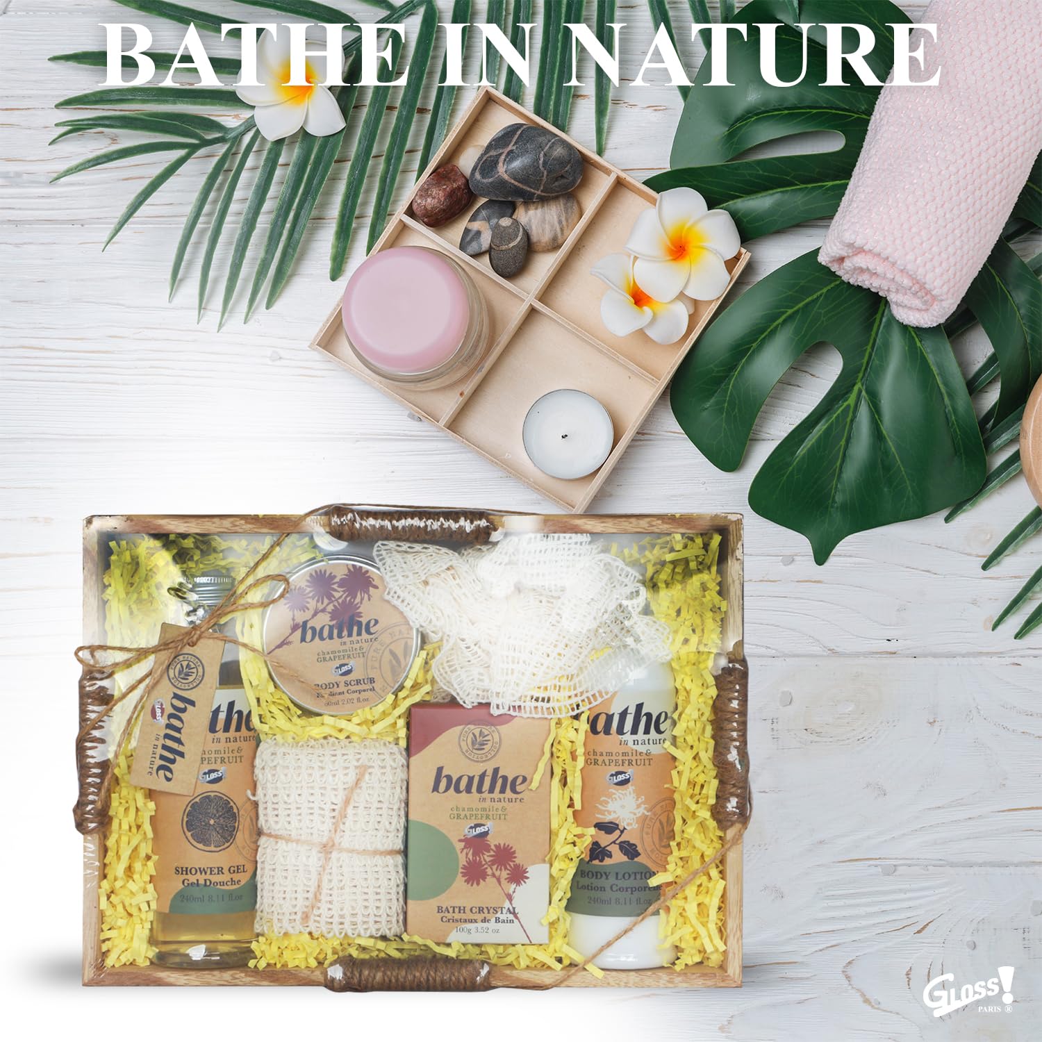 Coffret Cadeau pour Femme | Produits de Bain Camomille et Pamplemousse | Ide de Cadeau Original | Idal Anniversaire Maman | Panier de Beaut, Soin et Bien-tre | Bathe in Nature by Gloss! - Image 2