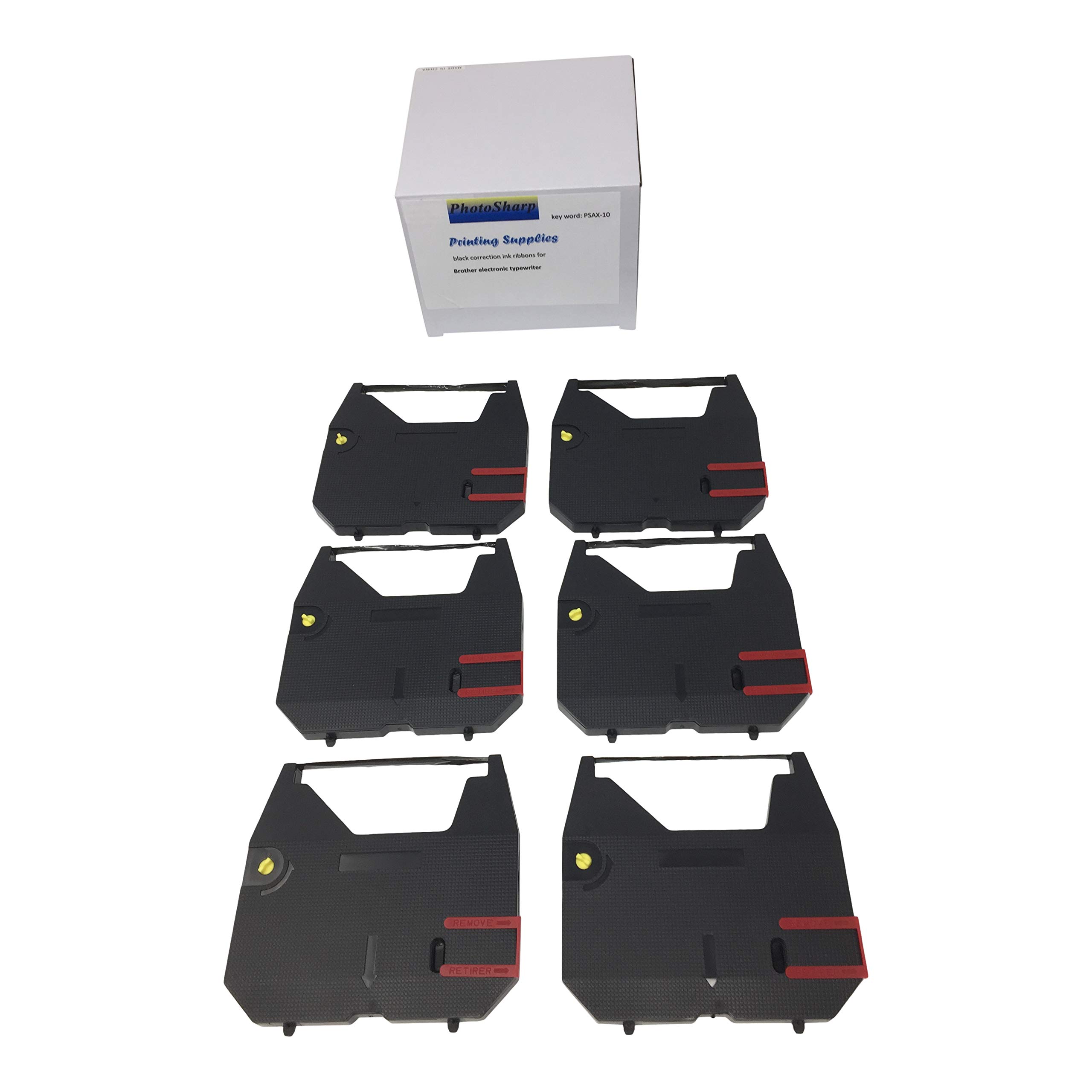 6 Compatible Black GX6750 GX6500 gx7000 gx7500 gx7750 gx800 Typewriter Cassette Correction Film Ink Ribbon Cartridge for Brother GX-6750/6500/7000/7500/7750/800 Dot Matrix Printer