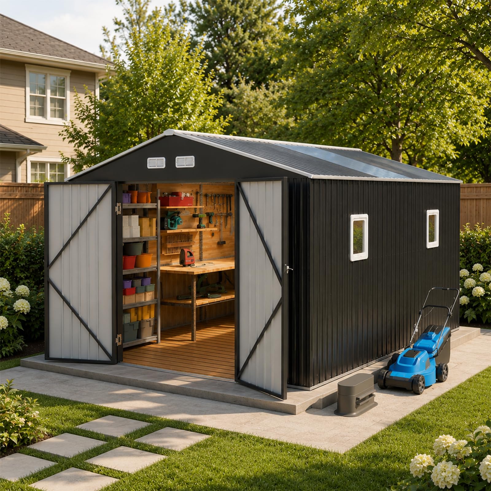 k*i様 ソリッドステーク40 10本＋ペグハンマー＋マルチコンテナM セット Amazon.com : K Knowbody 10x10 FT Metal Storage Shed with