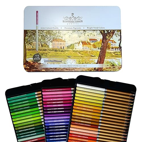 SCHPIRERR FARBEN Lápices de colores para adultos y niños, juego de lápices de colores, a base de aceite, lápices de arte de núcleo suave para