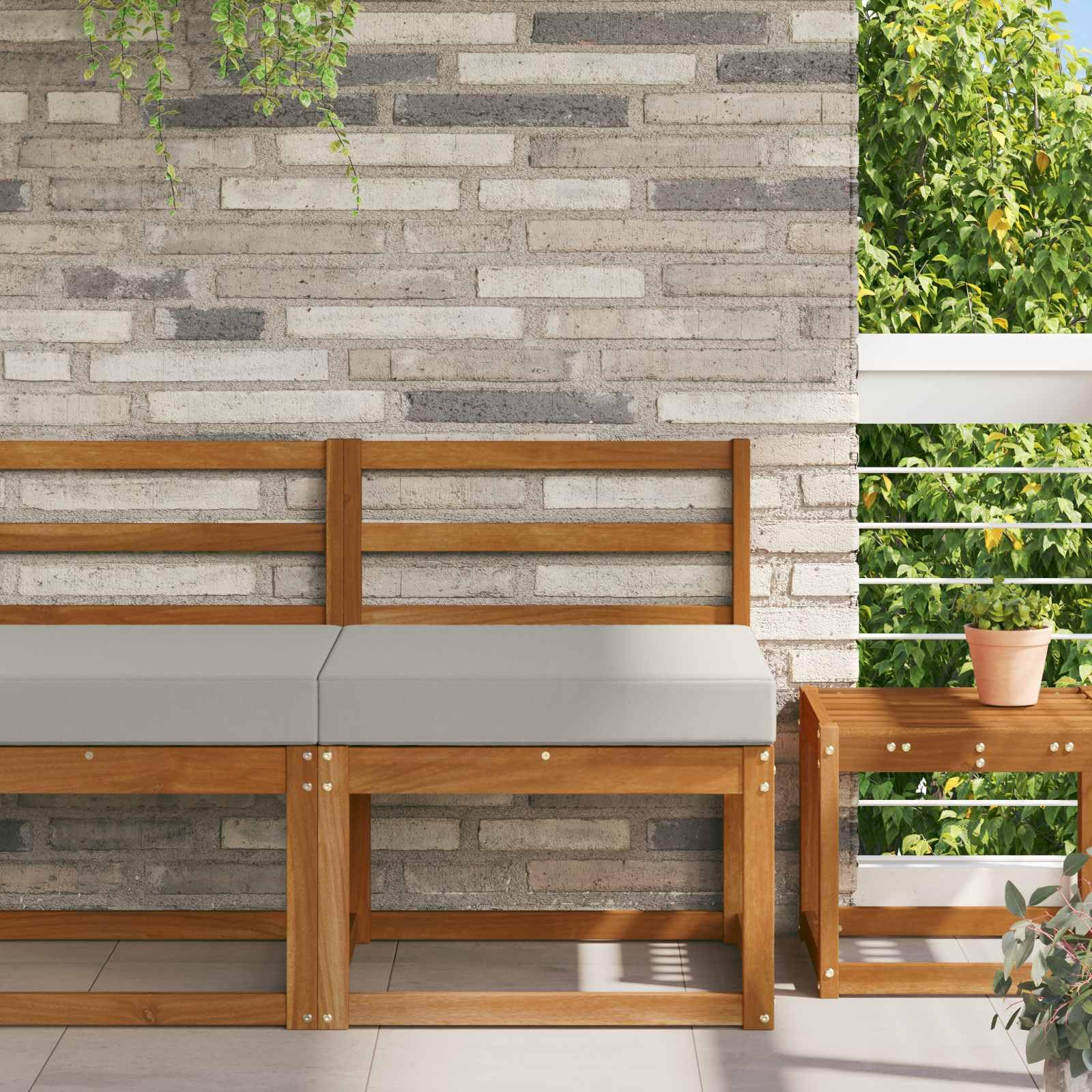 vidaXL Cojín para sofá de Exterior Gris 60 x 60 x 8 cm Poliéster, Cojín Sofá Moderno Exterior, Espuma Resistente, Poliéster Que No Se Desvanece, Asiento Decorativo para el Hogar