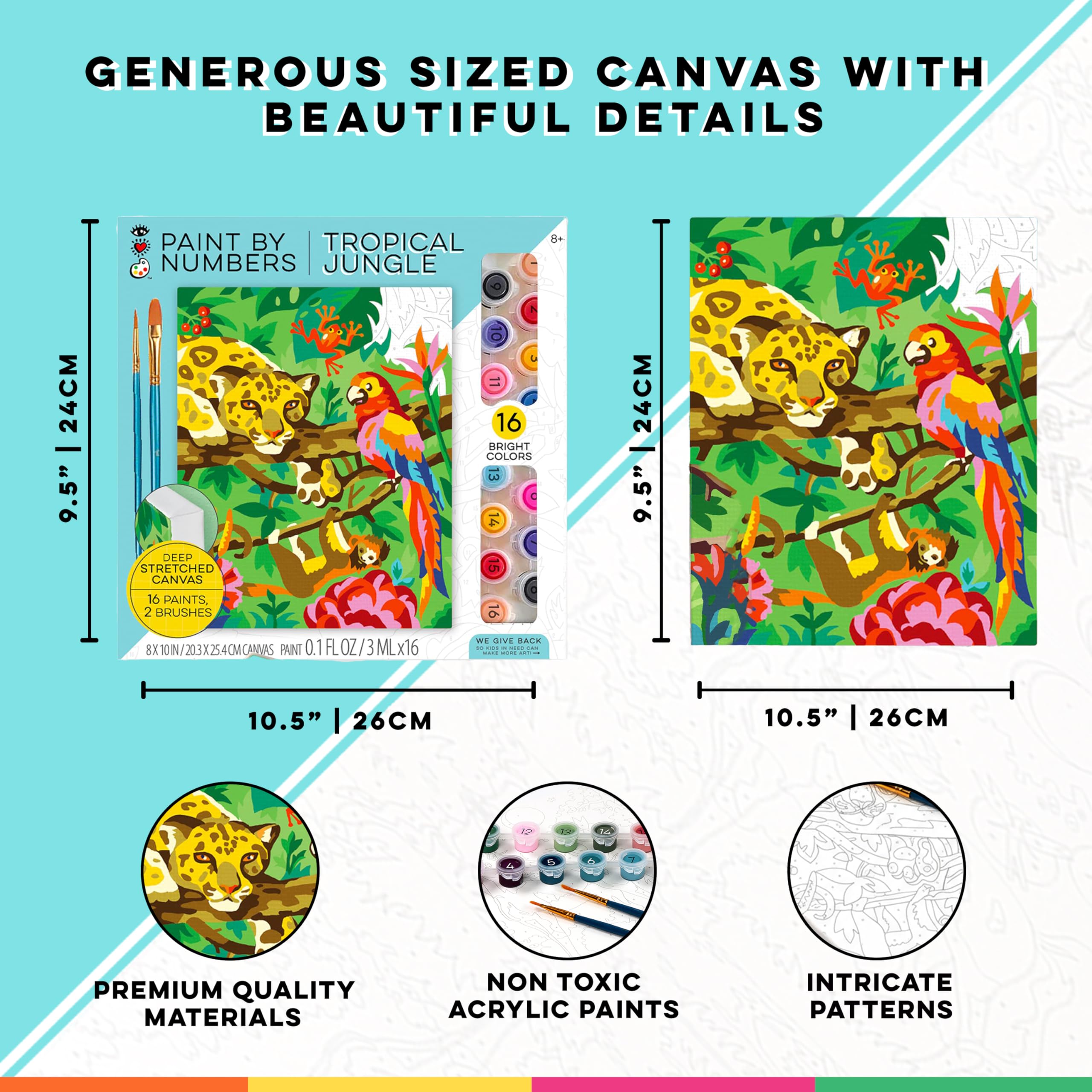 Amazon.com: Bright Stripes iHeartArt Paint by Number Kit for Kids