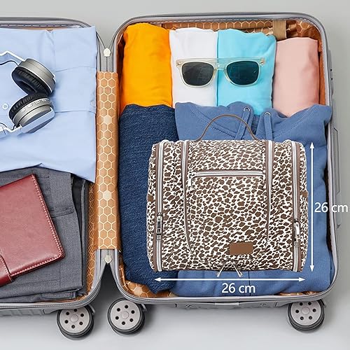 Miniatura 8 de Pearl Angeli - Estuche de viaje para artículos de aseo personal colgante para mujeres y hombres, neceser grande para maquillaje y cosméticos,