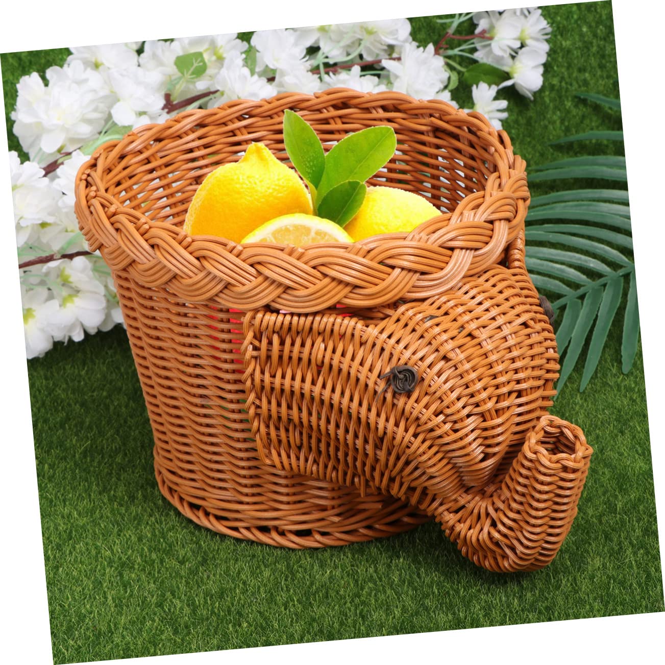 Cesta de Almacenamiento Elefante Marrón de Plástico para Aperitivos