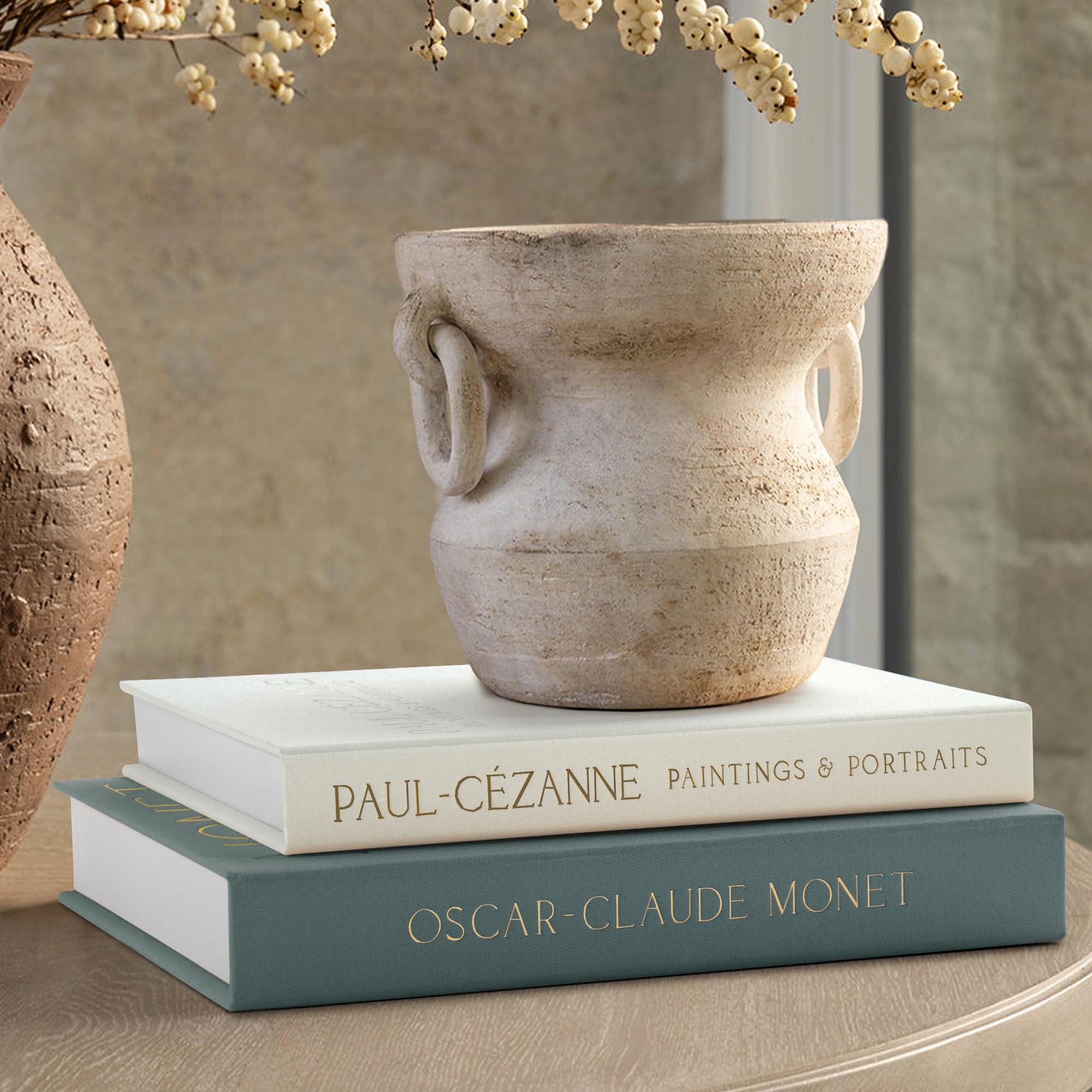 Aesthetic Decorative Books - Coffee Table Books Decor - Faux Decor Books Storage Box for Decoration - Set of 2 Linen Fake Books for Home Table Decor - Photo Storage Keepsake Box