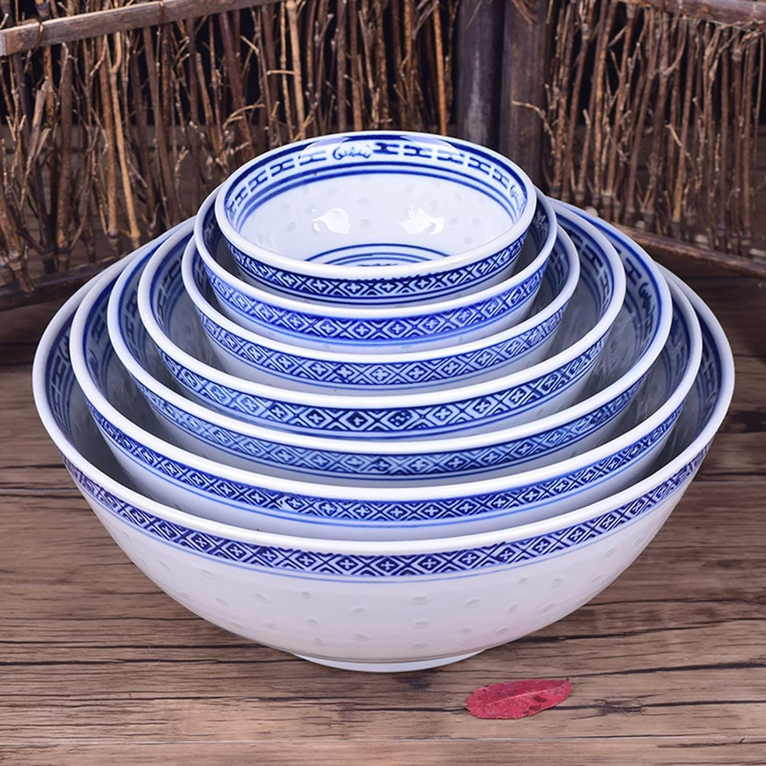 Ramenschalen aus Keramik, 17,8 cm, Porzellan, asiatische Nudelschale für Suppe, Müsli, Reis, Udon, Retro-Design, perfekt für Desserts und Essen