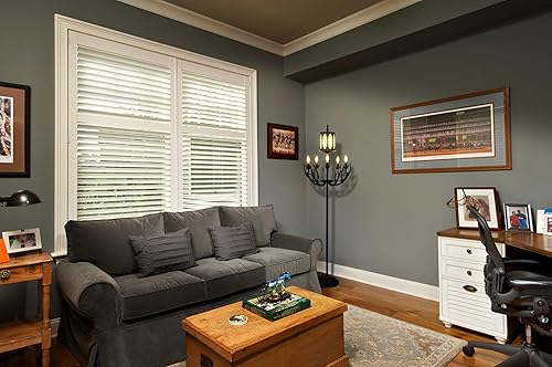 Miniatura 6 de Wellmet Lámpara de pie negra vintage, lámpara de pie moderna de granja de 5 luces, para sala de estar, entrada, pasillo, dormitorio, sala de lectura