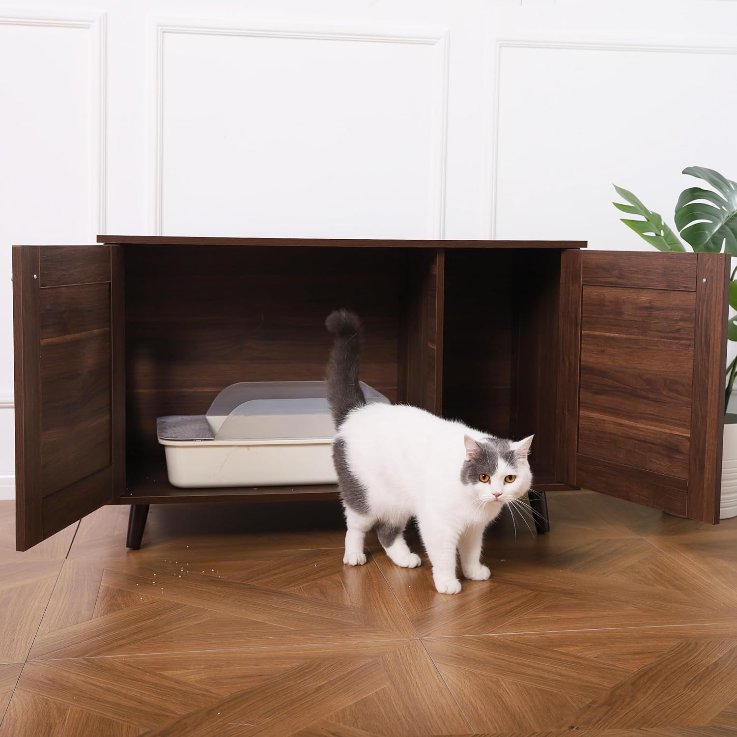 Becky 24.5" Brown Wood Freestanding Cat Tree End Table