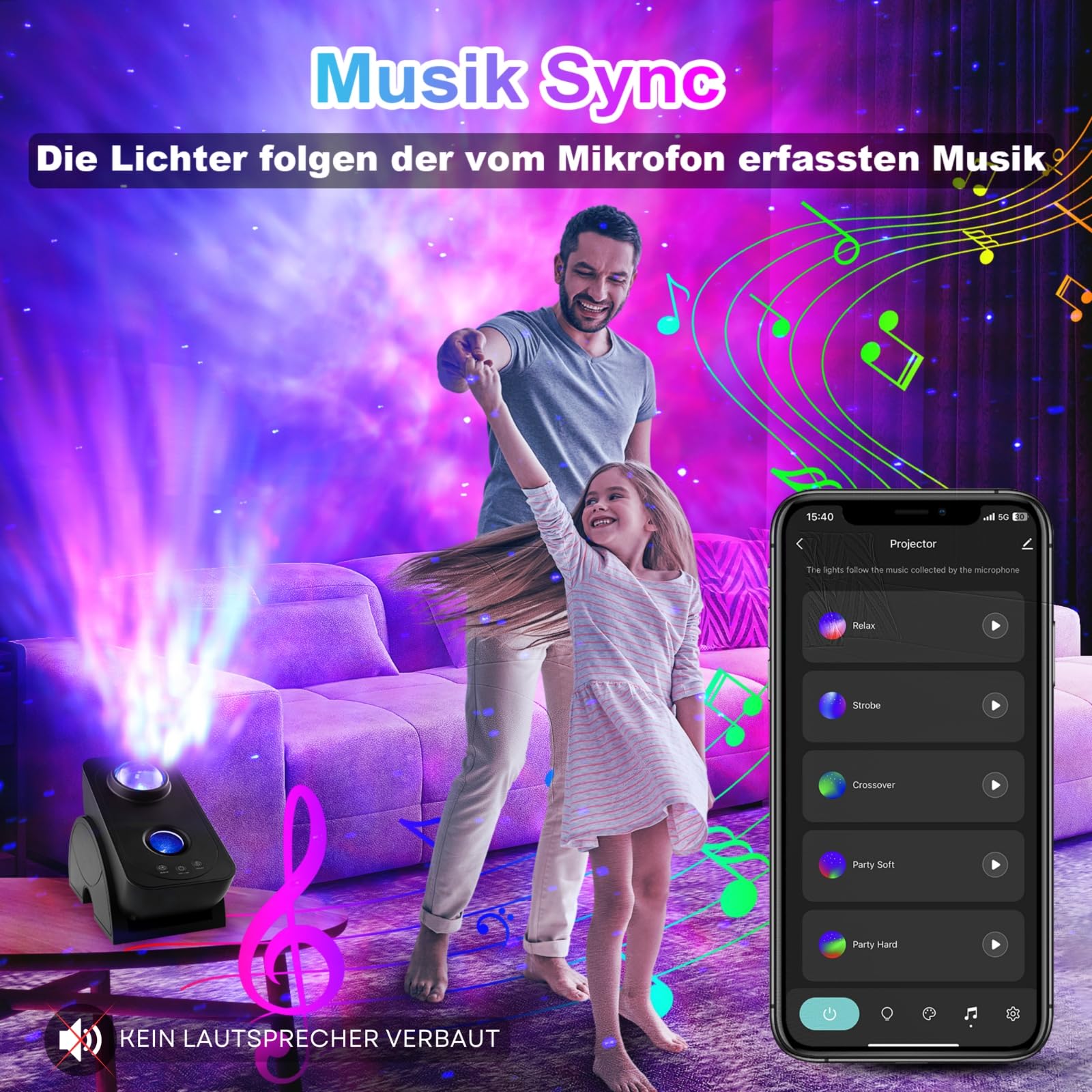 Blubbel LED Sternenhimmel Projektor, WLAN Sternenprojektor, 3D Galaxy Lampe Nachtlicht, App-/ Sprachsteuerung, Star Projector, Sternenlicht Galaxie, Alexa/Google kompatibel, Baby, Kinder, Schlafzimmer