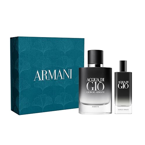 Armani Beauty Acqua di Giò - Parfum - Set de regalo de colonia para hombre - Fresh & Woody - Tamaño de viaje y tamaño completo, 0.5 onzas líquidas,