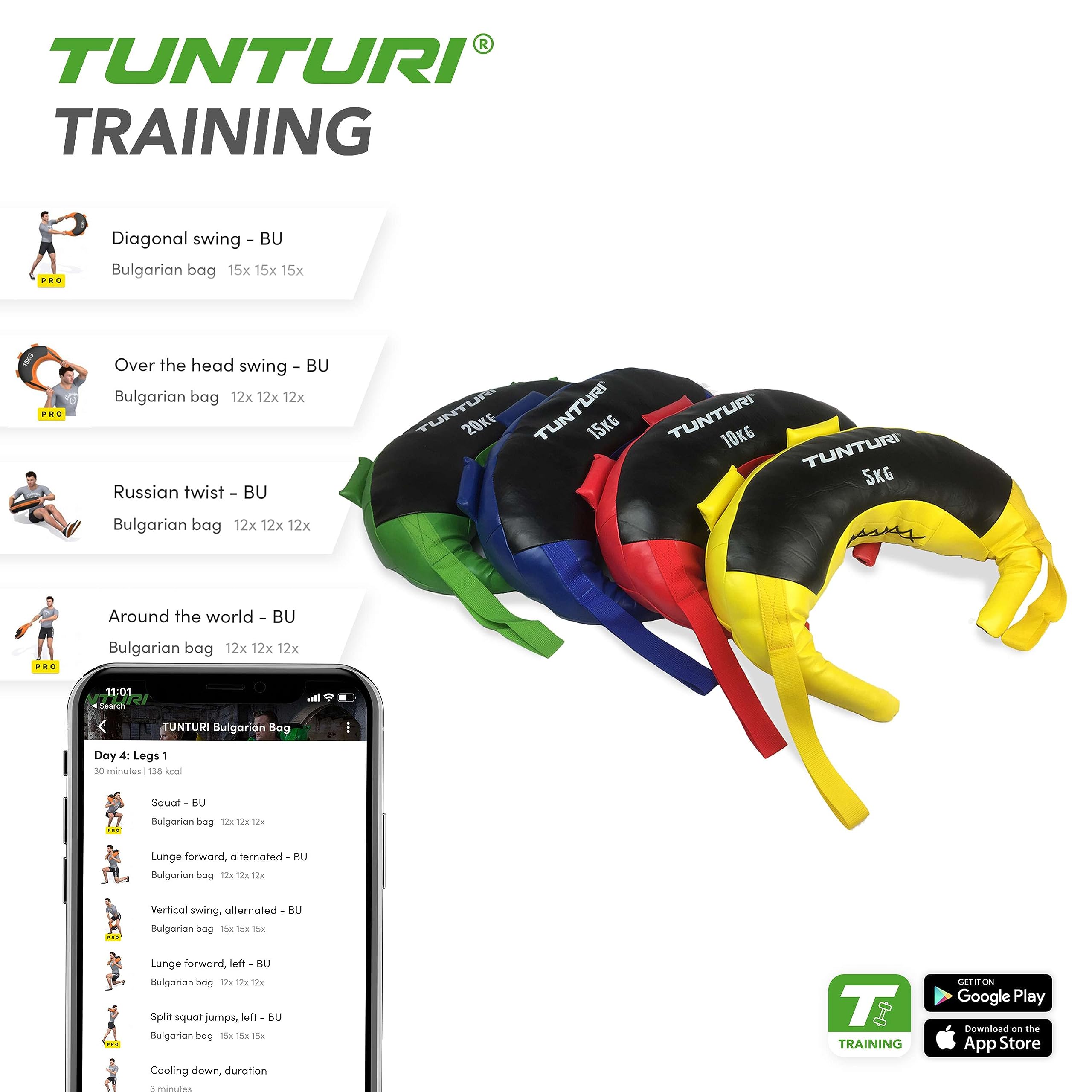 Tunturi 14TUSCF017 Sac bulgare pour entraînement Rouge
