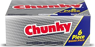 Chunky, Milk Chocolate with Peanuts and Raisins, Individually Wrapped Candy Bar, Share Pack 2.5.oz each, Bulk 24 Pack