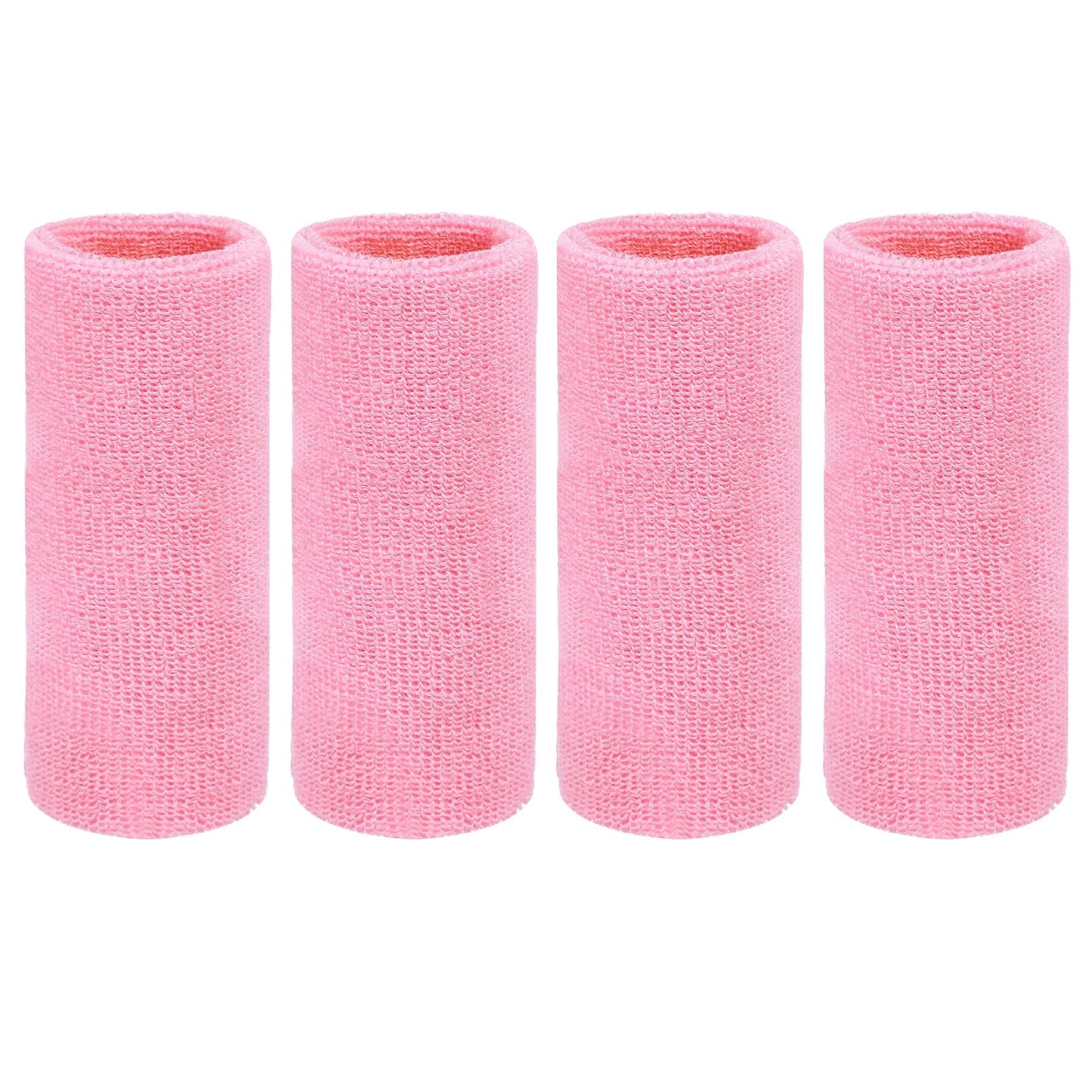 YELARXI Wristbands Sweatbands, Wrist Bands for Sweat Sports Wristbands 6x3 in & 4 Pack & Pink-Fitting for (Tennis/Basketball/Football/Running/Working Out/Men & Women)