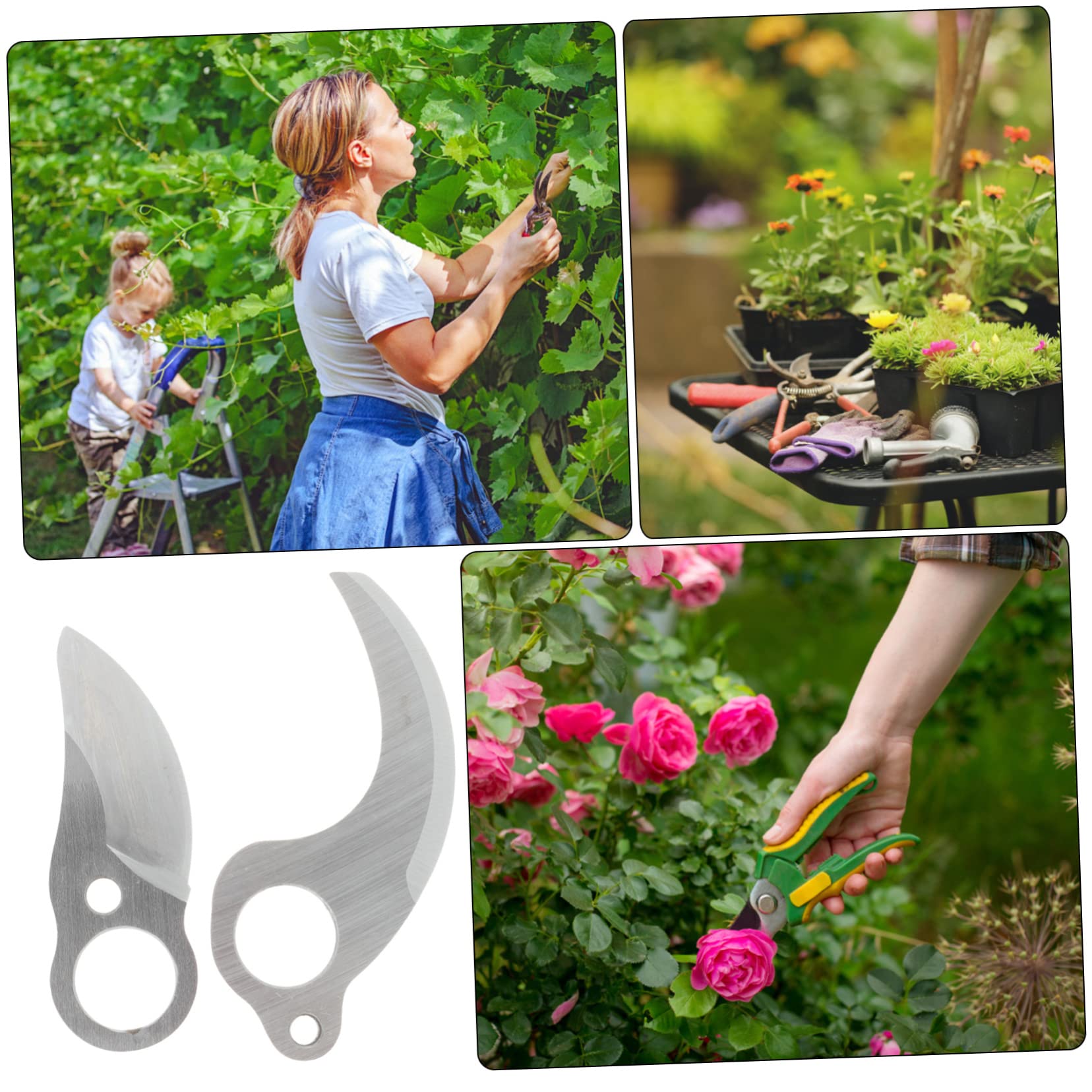 BESTonZON 4 Set Ricambio per Cesoie Elettriche Lame per Potatura Carbonio per Giardinaggio Siepi 2 Pezzi * 4