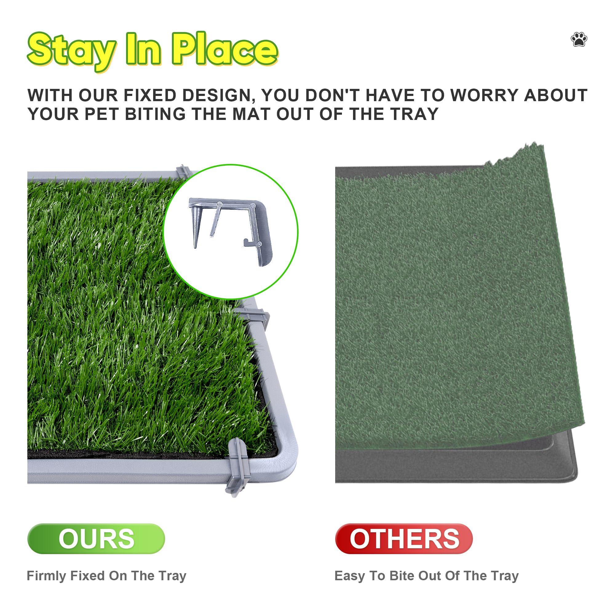 Elepower Dog Grass Pad with Tray Litter Box AntiSlip Artificial for