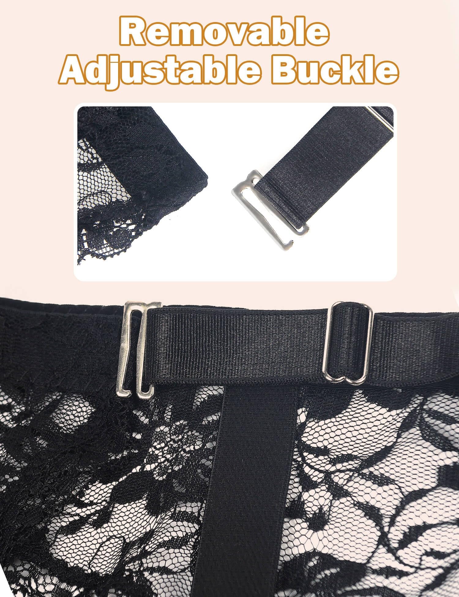 comeondear Herren Strapsgürtel Spitze Sexy Strumpfhalter Set mit String Sissy Dessous Männer Reizwäsche Ouvert Slip Unterwäsche Strumpfgürtel mit 4 Clip Garter Belt Mens Underwear Große Größen