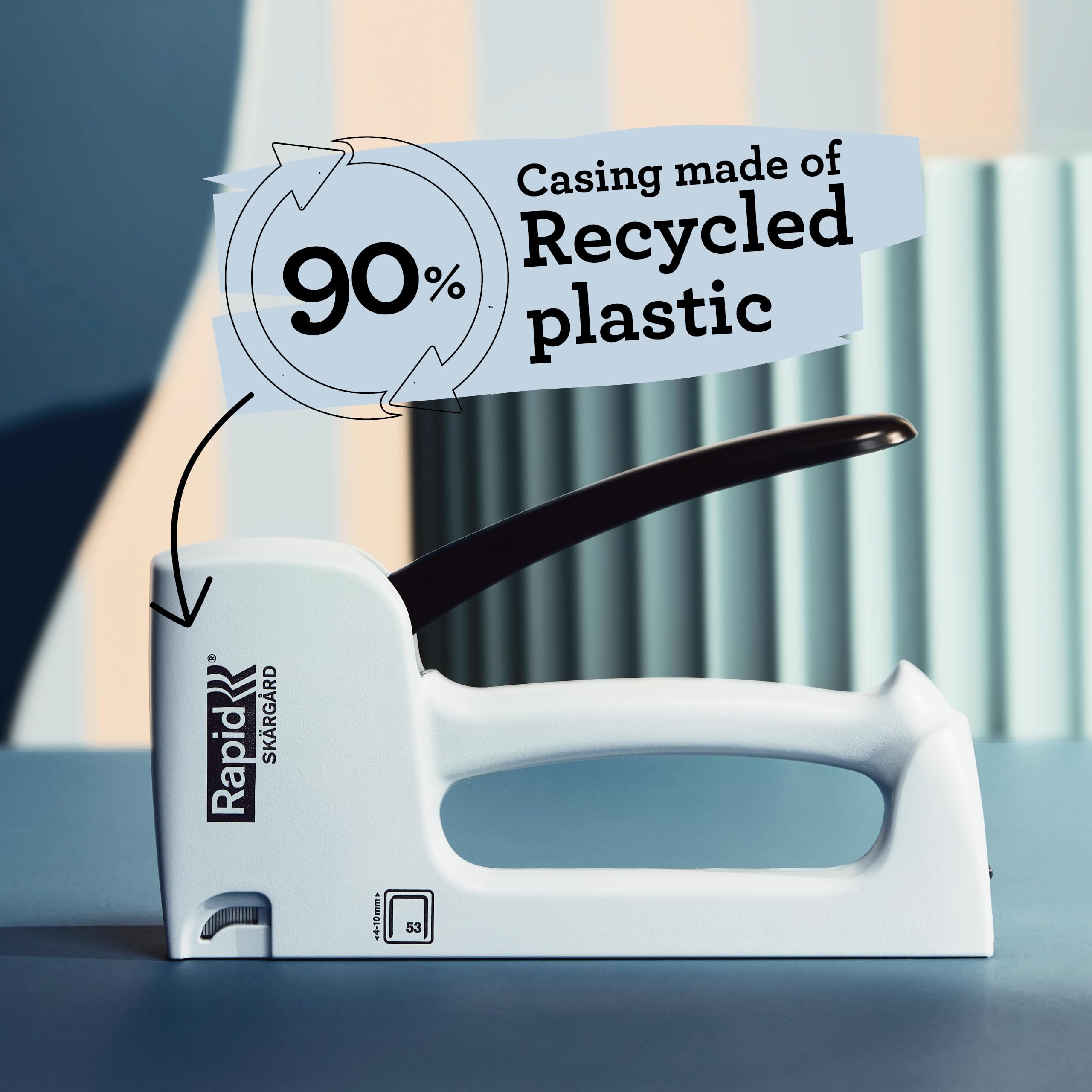 Rapid R53 Staple Gun Skärgård Blue, Casing Crafted With 90% Recycled Plastics, Made in Sweden - Image 3