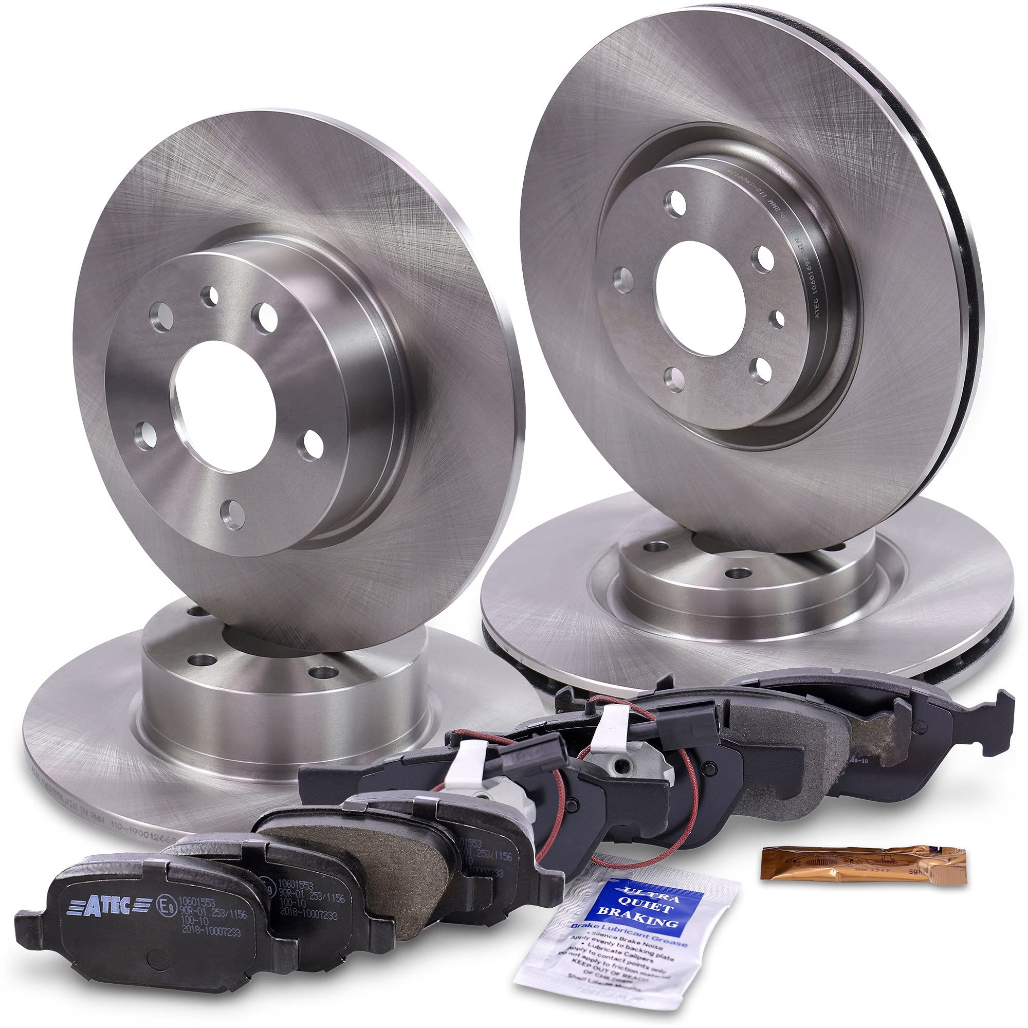 BESTPRICE Set freni incl. dischi freno anteriori Ø 284 mm + posteriori Ø 251,4 mm + pastiglie freno anteriori e posteriori, compatibile con ALFA ROMEO 147 (937_)