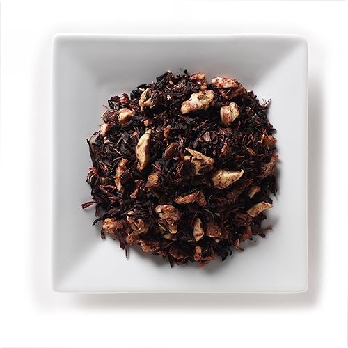 Mahamosa - Té Melba de durazno de 4 onzas, mezcla de té de frutas de hierbas, hojas sueltas (Looseleaf) (melocotones, hibisco, trozos de manzana,