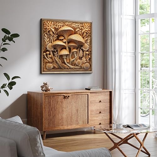 Miniatura 3 de Rompecabezas vintage de hongos para adultos de 1000 piezas, rompecabezas de arte de plantas de hongos de naturaleza imposible, desafiante