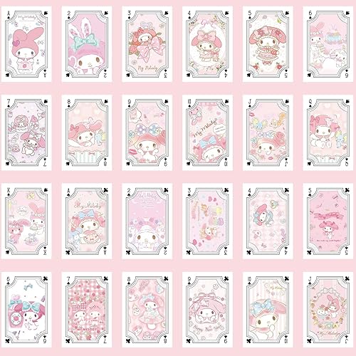 Miniatura 5 de 54 cartas kawaii para juegos de cartas, cartas de póquer, dibujos animados lindos, baraja de cartas, cartas de juego de mesa de 3.5 x 2.4 pulgadas