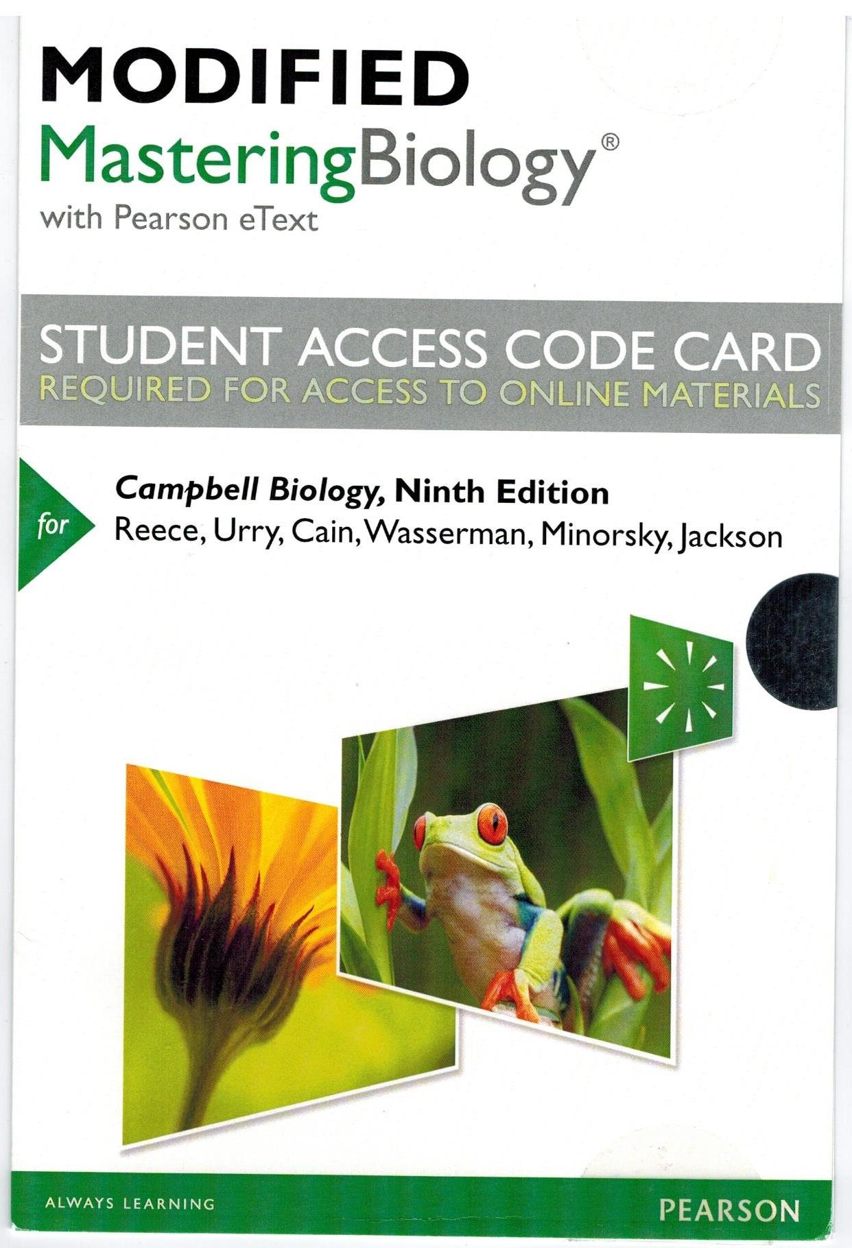 NEW MasteringBiology with Pearson EText -- Standalone Access Card -- for Campbell Biology