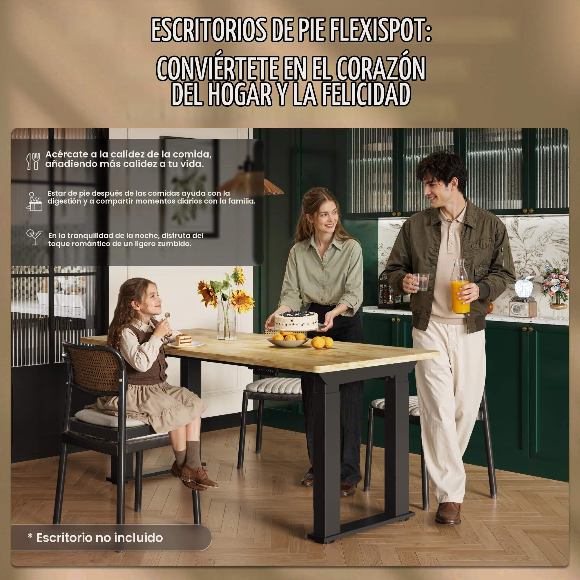 FLEXISPOT Escritorio Elevable Eléctrico Marco de Mesa Estructura Escritorio Elevable con 4 Patas, Marco de Acero de Mesa de Comedor y con 2 Motores, con Memoria de 4 Botones- Carga de 150KG,Blanco