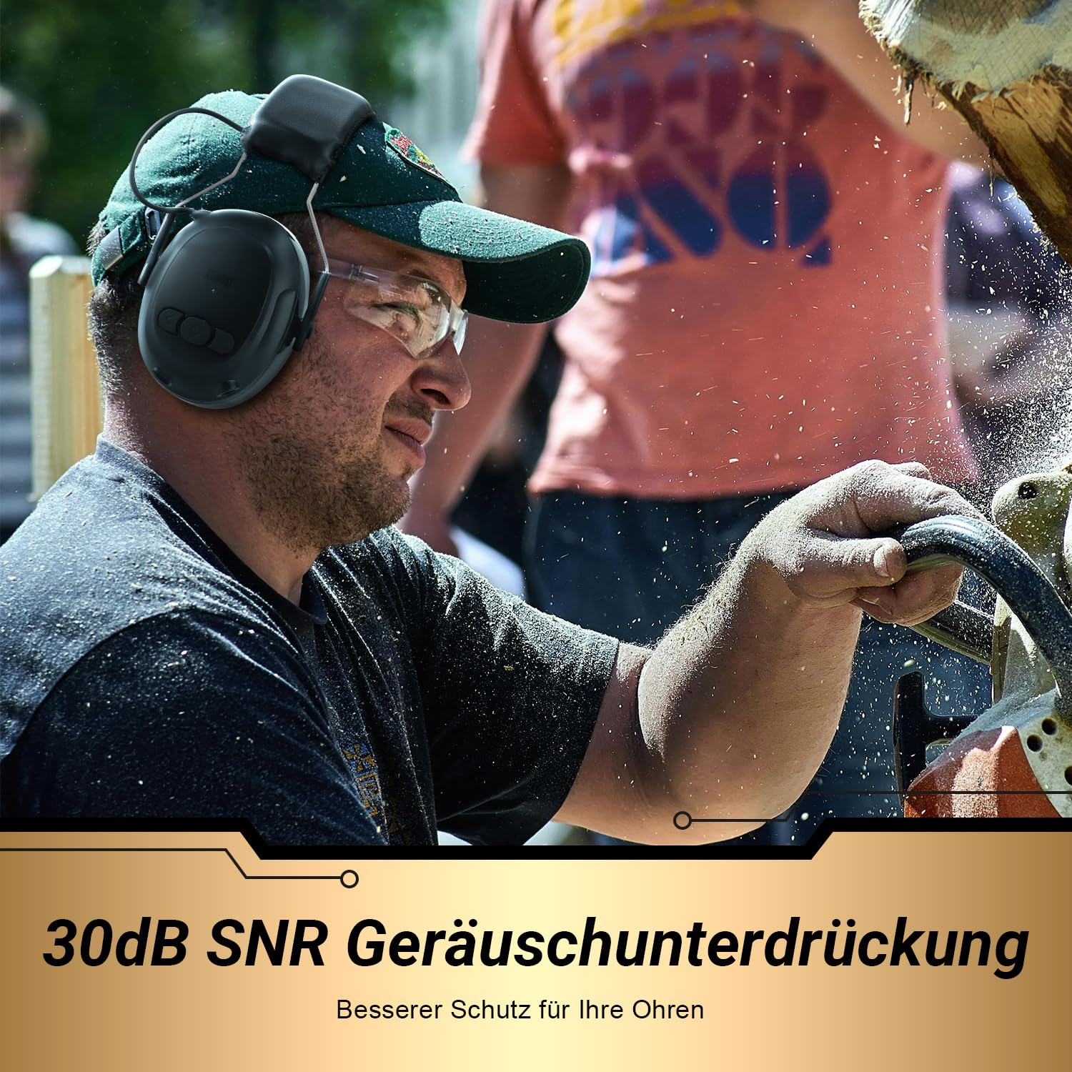 August EP120 Bluetooth 5.4 Gehörschutz Kopfhörer mit 120h Laufzeit-Sicherheit Ohrenschützer mit Mikrofon Geräuschreduzierung SNR 30dB Freisprech 3,5mm AUX für Rasenmähen Ingenieursarbeiten Baubranche