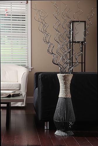 Miniatura 2 de Hosley jarrón para piso de madera de bambú. Regalo ideal para casa, oficina, spa, sala de Reiki, ambientes orgánicosnaturales, bodas, decoración con