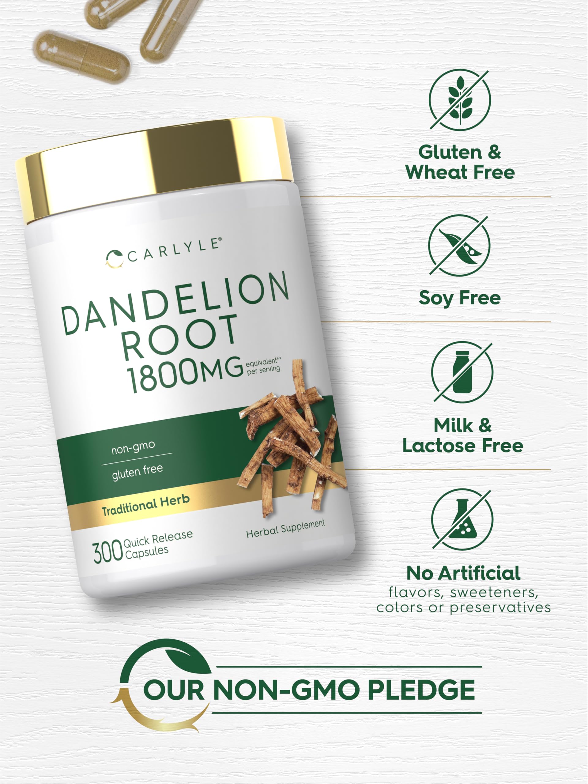 Carlyle Dandelion Root Extract | 300 Capsules | Herb Supplement — Amazon image 5