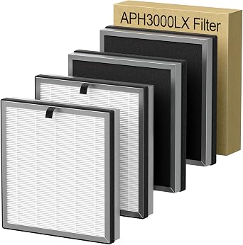 APH3000 Replacement Filter Compatible with KNKA APH3000 Air Purifier, H13 True HEPA, Activated Carbon Filter, 4 Pack