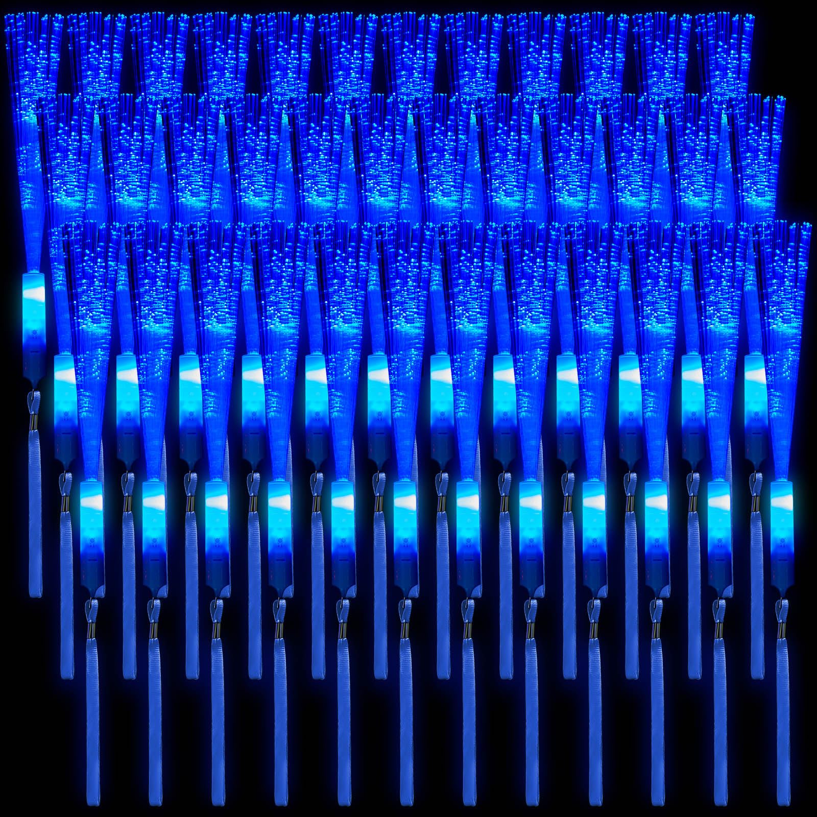 Photo 1 of Skylety 36 Pcs Fiber Optic Wand, LED Fiber Optic Wand with 3 Light Modes, Glow Sticks Bulk Flashing Sticks Included Batteries for Wedding Festive Birthday Bar Dj School Party Supply(Blue)