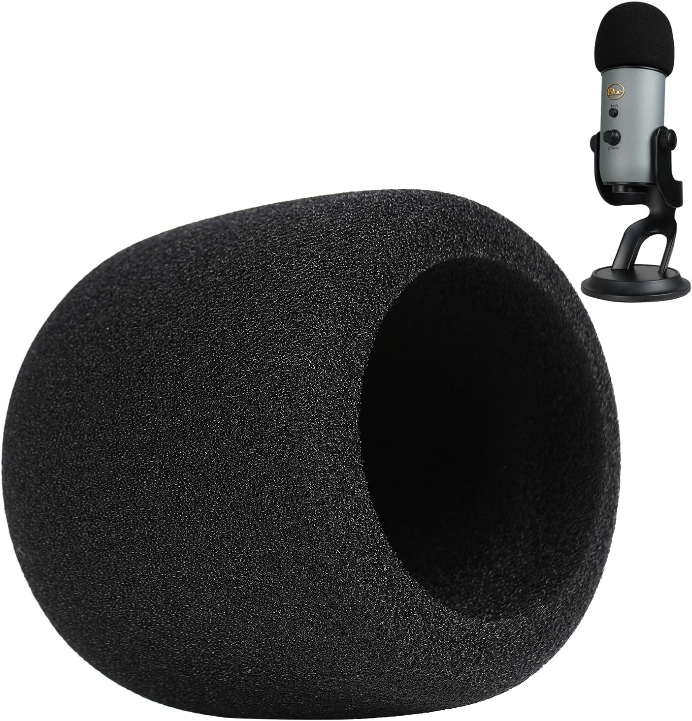 Pop Filter/Windscreen for Blue Yeti and Yeti Pro Microphones, Foam Mic Cover for Filtering Plosives and Hissing Noise