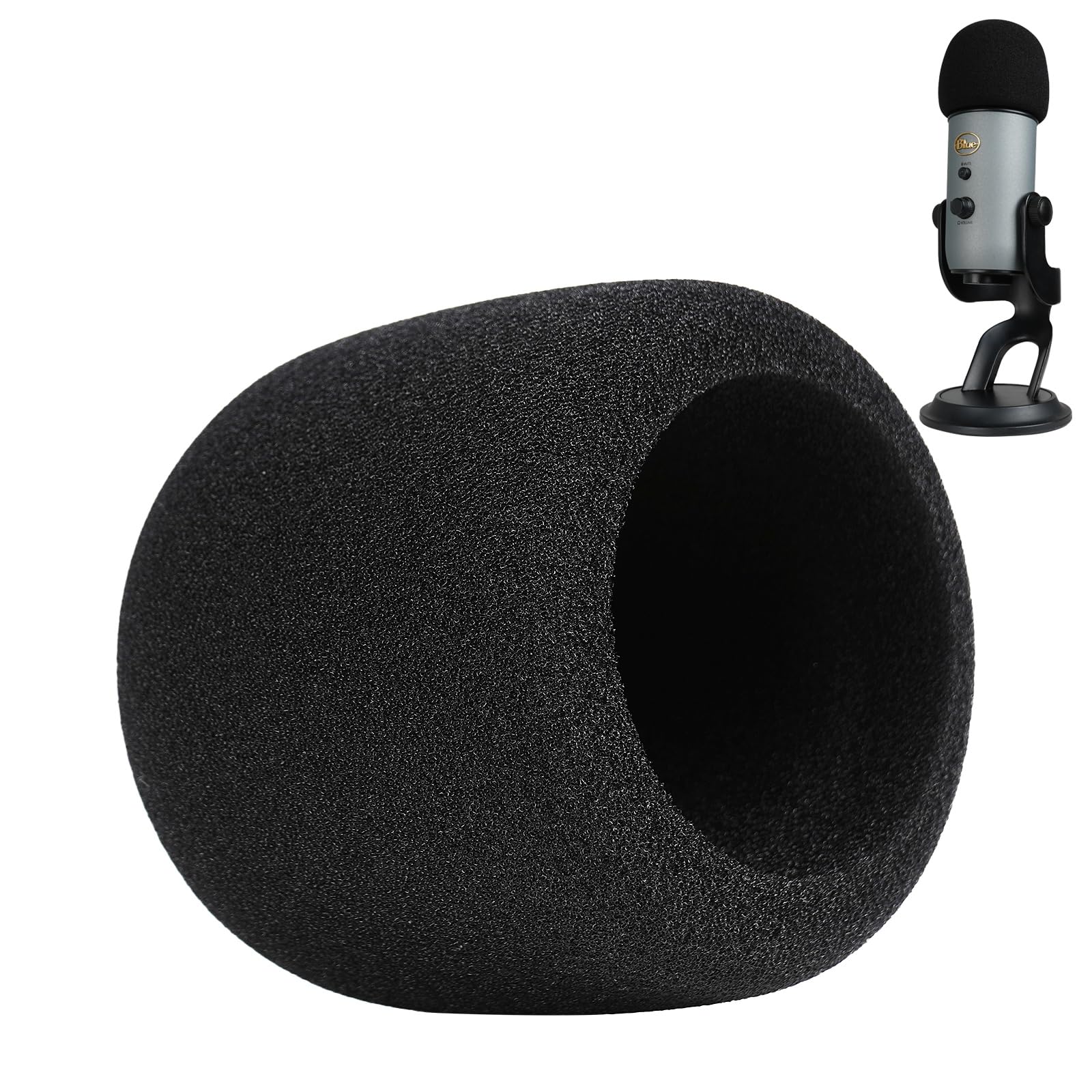 Pop Filter/Windscreen for Blue Yeti and Yeti Pro Microphones, Foam Mic Cover for Filtering Plosives and Hissing Noise