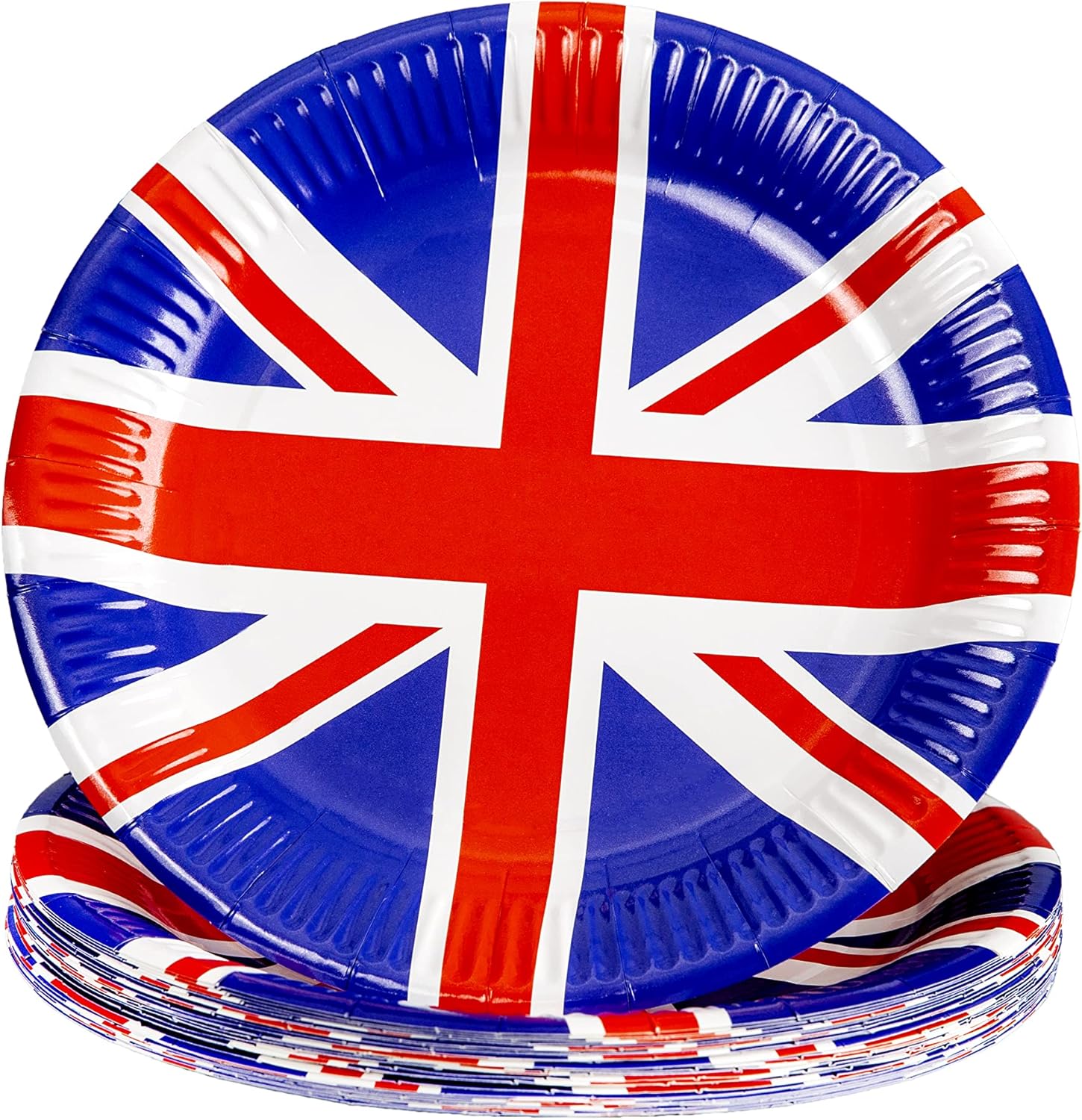 20pcs Union Jack Paper Plates, 23cm Dinnerware Tableware, Party Supplies, Disposable, UK, Sports Event, Pub, BBQ, Royal Themed Table Decorations