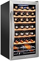 Vista 11 de Schmecke - Refrigerador de vino con compresor de 12 botellas con cerradura Gran bodega independiente Refrigerador de vino digital 41f-64f