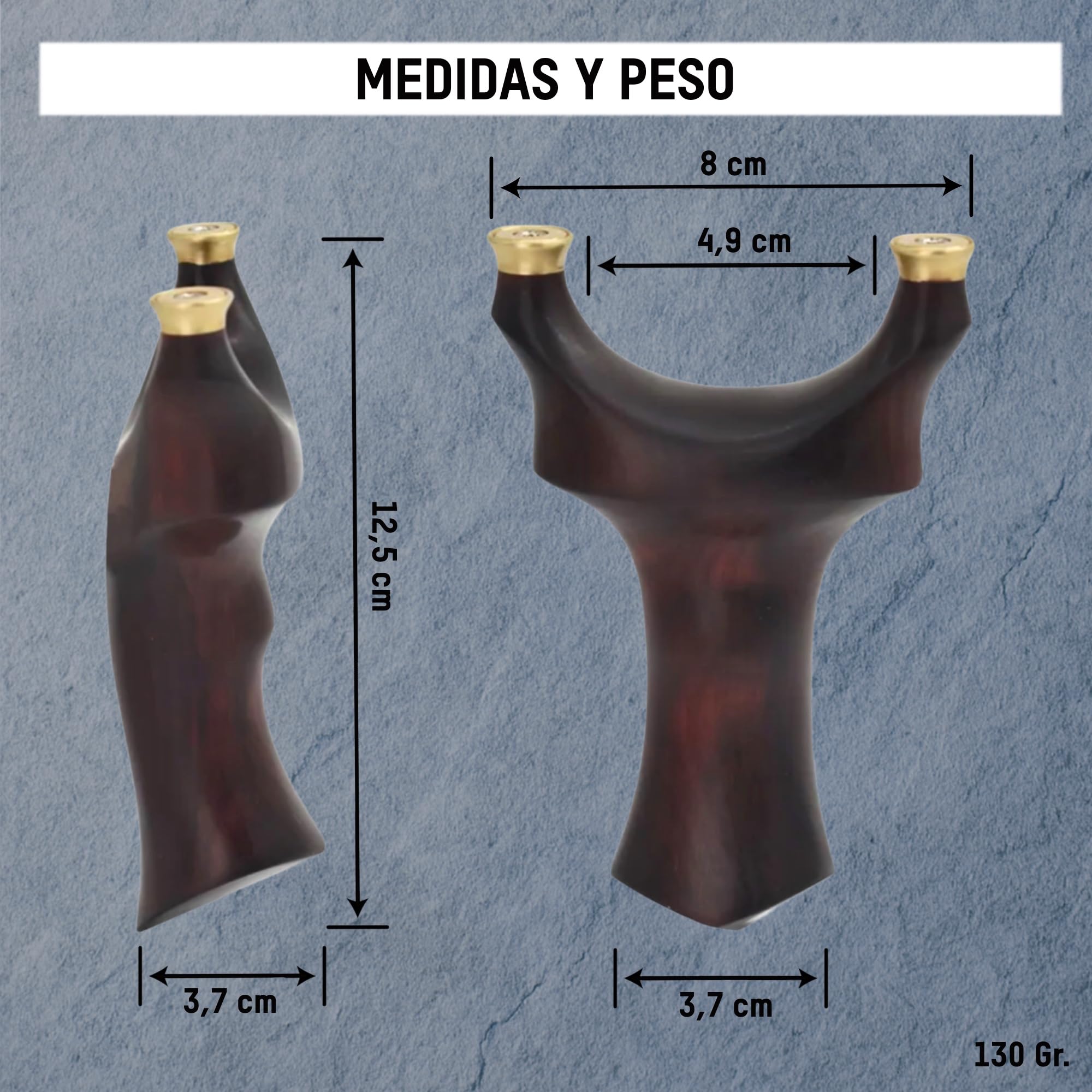Tirachinas Clásico de Madera + 100 Gramos Munición de Arcilla 9 mm