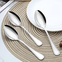 Vista 7 de BEWOS Juego de 24 Cucharas de Cubiertos - Cucharas de Cena de 7.5 Pulgadas, Cucharas Soperas de Acero Inoxidable Grado Alimenticio, Cuchara de Metal