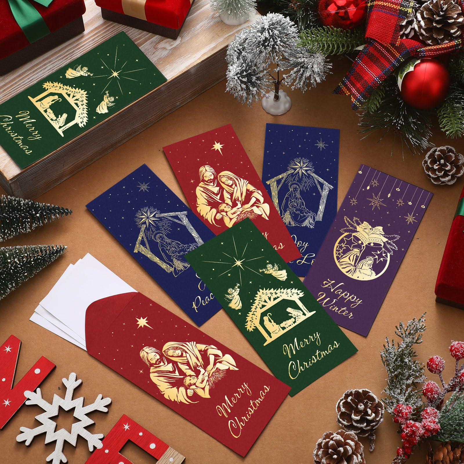 2025 Christmas Cash Gift Envelopes – Festive Money Holders With 6 Slots & Clip, DIY Holiday Gift Envelopes